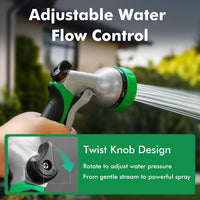RESTMO Garden Hose Nozzle, Heavy Duty Metal Water Hose Nozzle with 7 Adjustable Spray Patterns, High Pressure Hand Sprayer with Flow Control for Watering Plants & Lawns, Washing Cars & Pets