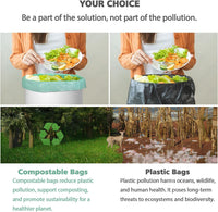 Compostable Trash Garbage bags,AYOTEE 13-15 Gallon Tall Kitchen Trash Bags,Heavy Duty Unscented 1.18Mils 55 Liter,60 Count,Strong Thicken Rubbish Waste Can Liners for Kitchen Garden Home