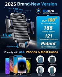 [2025 True Military-Grade] Car Phone Holder VANMASS [Upgraded Strongest Suction & Clip] Cell Phone Mount for Dashboard Windshield Vent Wall,Truck Cradle Stand for iPhone 17 Pro Max 16 15 14 13 Android