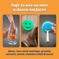 Scrub Daddy Color Sponges - Scratch-Free Multipurpose Dish Sponges for Kitchen, Bathroom & Household Cleaning - Made with BPA-Free Polymer Foam (3 Count)