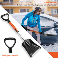 Car Snow Brush Snow Shovel Kit, 42'' Extendable Ice Scrapers and Snow Brushes for Car Windshield with Foam Grip 180° Pivoting Brush Head Snow Scraper, 39'' Extendable Emergency Snow Shovel for Car