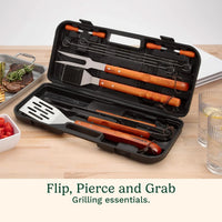 Cuisinart 13-Piece Grill Tool Set, Stainless-Steel BBQ Utensils & Accessories - Cart Shape