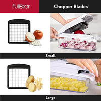 Fullstar Vegetable Chopper and Spiralizer - Food Chopper with Container, Fruit Slicer, Kitchen Gadgets & Accessories, Home Essentials (4 in 1, White)