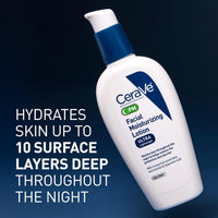 CeraVe PM Facial Moisturizing Lotion, Night Cream with Hyaluronic Acid and Niacinamide, Ultra-Lightweight, Oil-Free Moisturizer for Face, 3 Ounce