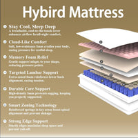 Queen Mattress, 12 Inch Memory Foam Hybrid Mattress in a Box with Pocket Springs for Motion Isolation, Pressure Relief, Medium Firm, CertiPUR-US