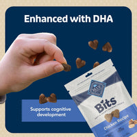 Blue Buffalo Bits Soft Dog Treats for Training, Made With Natural Ingredients & Enhanced with DHA, Chicken Recipe, 19-oz Bag