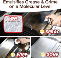 Bull Shot BBQ, Foaming Grill Cleaner, AS SEEN ON TV, Professional Strength Foam Spray Emulsifies Burnt Grease & Char on Grates, Racks, Pans, Smokers & Griddles Cleans in Just 10 Min - Made in the USA