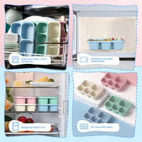 Bento Box Adult Lunch Box - 4 Pack, 5 - Compartment Meal Prep Container for Kids, Reusable Food Storage Snack Containers - Stackable for School, Work, and Travel (Wheat(Green/Blue/Pink/Beige))