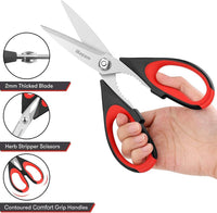 iBayam 3-Pack 8.5"Kitchen Scissors All Purpose Heavy Duty with Protective Sheath, Soft Grip Comfort Handle, Dishwasher Safe Kitchen Utensils Gadgets Set, Stainless Cooking Meat Poultry Food Shears