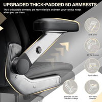 600LBS Large Heavy Duty Office Chair with 5D Flip Arms,Comfy Big and Tall Executive Office Desk Chair with Pocket Spring Cushion,High Back Computer Chair with Lumbar Support,Dual Rubber Wheel