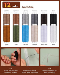 BAGERLA Heavy Duty Sewing Kit, Needle and Thread Kit with Upholstery Thread Needles Sewing Awl Seam Ripper for Car Seats Carpets Shoes Backpacks DIY Crafting