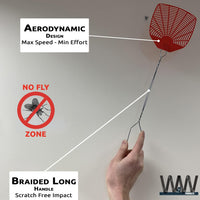 W4W, Bug & Fly Swatter Braided Metal Handle 6 Pack Fly Swatters Indoor/Outdoor flyswatter