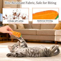 Catnip Cat Toys, Cat Nip Kitten Toy for Indoor Cats Kitty Kicker, Durable Kitten Teething Chew Toy, 5 Pack, Vegetable Shape