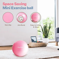 Small Exercise Ball, 9 Inch Mini Pilates Ball, Anti Burst and Slip Resistant Mini Yoga Ball for Stability, Fitness, Physical Therapy, Stretching & Core Strength Workout at Home Gym & Office