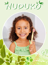 Kids Toothbrush Bamboo Toothbrushes 6 Pack - Organic Compostable Tooth Brush Wooden Baby Toddler Toothbrush, Eco-Friendly Natural Biodegradable Soft Bristle Toothbrush for Children