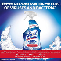 Lysol Power Foaming Bathroom Cleaner, Multipurpose Cleaner For Showers, Bathtubs, Sinks, Disinfectant Spray Kills 99.9% Of Germs, Zero Bleach Cleaning Spray, 32 Oz.