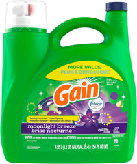 Gain + Aroma Boost Liquid Laundry Detergent, Moonlight Breeze Scent, 107 Loads, 154 fl oz, HE Compatible