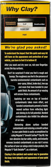 Meguiar's G191700 Smooth Surface Clay Kit, Safe and Easy Car Claying for Smooth as Glass Finish