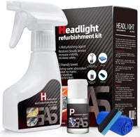 Car Headlight Restoration Polishing Kits Headlamp Repair Kits Car Light Polisher Cleaning Kits Ceramic Coating Spray Shiny Stuff Headlight Cleaner-6.3Fl.Oz