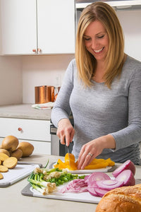 Cutting Boards for Kitchen - BPA-Free Chopping Board - Different Sizes & Non Slip Handles - Reversible, Large Cutting Board Set - Unique Gifts for Cooks Who Have Everything - 3-Pack Gray