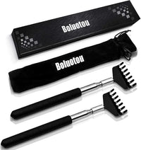 2 Pack Portable Extendable Back Scratcher, Kuvvfe Stainless Steel Telescoping Back Scratcher with Beautiful Present Packaging
