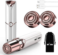Facial Hair Remover for Women,Hair Removal Device Rechargeable Epilator for Women for Face Included 2 x Replacement Heads, Painless Lady Shavers, for Lip,Mustache, Chin