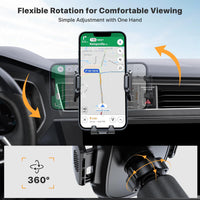Miracase Phone Holders for Your Car with Metal Hook Clip, Air Vent Cell Phone Stand Car Mount, Universal Automobile Cradle for Garmin GPS Fit iPhone Android and All Smartphones, Dark Black