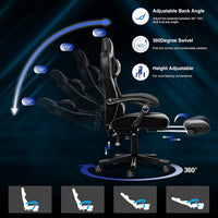 ELECWISH Gaming Chair, Backrest and Seat Height Adjustable Swivel Recliner Racing Office Computer Ergonomic Video Game Chair with Footrest and Lumbar Support, Gray