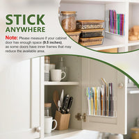 9.5” Large Acrylic Straw Holder for Cabinet Door - Reusable Tumbler Straw Organizer Storage, Small Kitchen Accessories Container, Ultra Sticky Cupboard Door Mounted (Transparent)