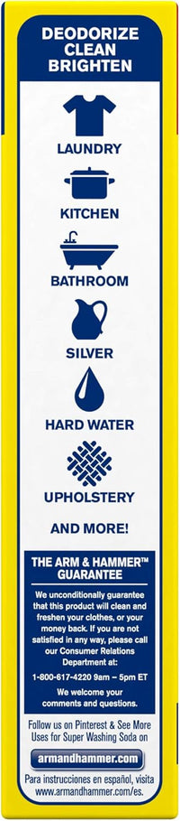 ARM & HAMMER Super Washing Soda Household Cleaner and Laundry Booster, 55 oz Box