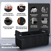 Sposuit Trunk Organizer for Car - 70L Collapsible Car Storage with 11 Pockets & Reinforced Handles, SUV Trunk Organizers for Grocery Cargo(Black)