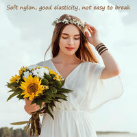 Boho Hair Ties, 20 PCS of 4 Styles Cute Bands for Thick or Thin Hair, No Damage Elastic Bracelets, Brown Hair Accessories for Girls and Women