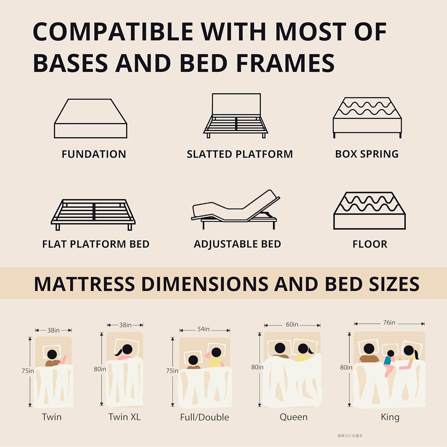 EGOHOME 12 Inch King Memory Foam Mattress for Back Pain, Cooling Copper Gel Bed in a Box, Foam Made in USA, CertiPUR-US Certified, Therapeutic Medium Firm, 76x80x12 Black