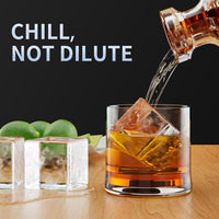 Large Ice Cube Tray for Whiskey: FDDBI Silicone Ice Cube Trays with Lid - 2Pack Big Square Old Fashioned Ice Cube Maker for Cocktail - 2inch Huge Cubed Ice Trays for Whisky