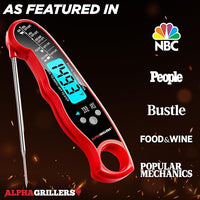 Alpha Grillers Meat Thermometer Digital - Instant Read Food Thermometer for Cooking and Grilling Gifts for Men Valentines Day Gifts for Him Her Mom Dad