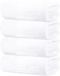 Tens Towels Pack of 4 Extra Large Bath Towels 30 x 60 Inches, 100% Cotton, Larger & Lighter Weight, Quicker to Dry, Super Soft and Absorbent, Perfect for Bathroom, White