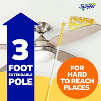 Swiffer Duster Heavy Duty Dusting Kit, Cleaning Supplies, 3 ft Extended Handle, 1 Duster, 12 Refills