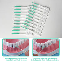 Dental Floss Picks Soft Silicone interdental Brush, Braces Brush, Floss Picks for Teeth, Disposable interdental Brush, Suitable for Cleaning Teeth Health(Green, 160pcs)