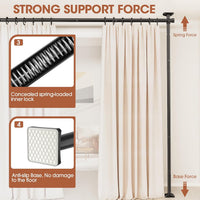 Room Divider No Drilling Curtain Rod Wall Divider for Room Separation, 4-10ft(H) 28-114inch(W) Adjustable, Heavy Duty Partition Space Separator Freestanding Tension Curtain Stand, Black
