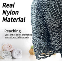African Net Sponge Authentic, African Exfoliating Sponge Real African Net Black Owned, African Bath Sponge Back Scrubber, Body Exfoliator Shower Bath Accessories (Black)