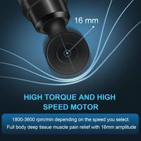 Massage Gun Deep Tissue, Muscle Percussion Massager with 30 Speeds Quiet Hand Massagers with LCD Touch Screen 10 Heads for Shoulder Body Back Relaxation (Black)