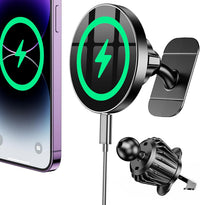 Coolpow for Magsafe Car Mount Charger【100% Stable】 15W Magsafe Car Charger Magnetic Phone Holders for Your Car Accessories for Women Men car Phone Holder Wireless Car Charger for iPhone