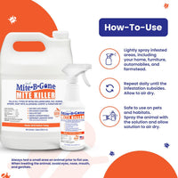 Mite Killer Spray by Mite-B-Gone — Kills Human Mites, Bird, Dust, Spider, Rat, Turkey, Carpet Mites. Treatment for Homes, Furniture, Bedding, Auto & Animals | Non-Toxic | Kid & Pet Safe | 16oz Spray