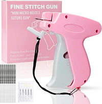 Stitch Gun for Clothes， Handheld Stitch Gun Quick Clothing Fixer，Sewing Kit Includes 1,000 Black Fasteners & 1,000 White Fasteners & 6 Needles，Tagging Gun（Pink）