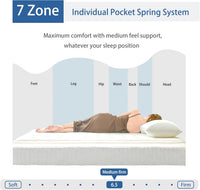 Queen Mattress, 12 Inch Memory Foam Hybrid Mattress in a Box with Pocket Springs for Motion Isolation, Pressure Relief, Medium Firm, CertiPUR-US