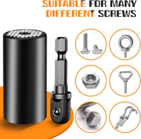 Universal Socket Tools Gifts for Men Dad Him Husband Teen Boys Women Cool Stuff Ideas Gadgets Gifts Fathers Day Birthday Christmas Stocking Stuffers Grip Socket Set with Power Drill Adapter