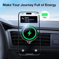 Coolpow for Magsafe Car Mount Charger【100% Stable】 15W Magsafe Car Charger Magnetic Phone Holders for Your Car Accessories for Women Men car Phone Holder Wireless Car Charger for iPhone