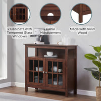 Convenience Concepts Big Sur Highboy TV Stand 36" - Modern Entertainment Center For TVs up to 40", Storage Cabinet for Dining, Living Room, & Entryway, Console Hall Table with Shelves, Espresso