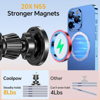Coolpow for Magsafe Car Mount Charger【100% Stable】 15W Magsafe Car Charger Magnetic Phone Holders for Your Car Accessories for Women Men car Phone Holder Wireless Car Charger for iPhone