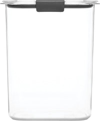 Rubbermaid Brilliance 16-Cup Airtight Food Storage Container with Lid Clear/Grey - optimal for pantry organization flour sugar and food storage